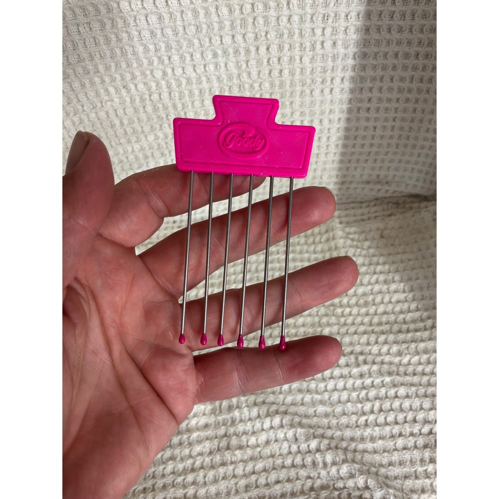 Vintage Womens Goody Hair Pick Lift OS Hot Pink Metal Tines